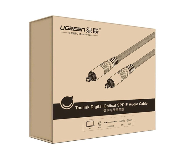 UGREEN AV108 Kabel optyczny Toslink Audio aluminiowy z oplotem 1.5m - 1489002 - zdjęcie 4